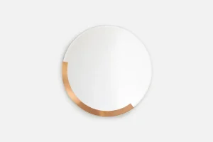 Crescent Mirror Brushed Stainless Steel in Rose Gold